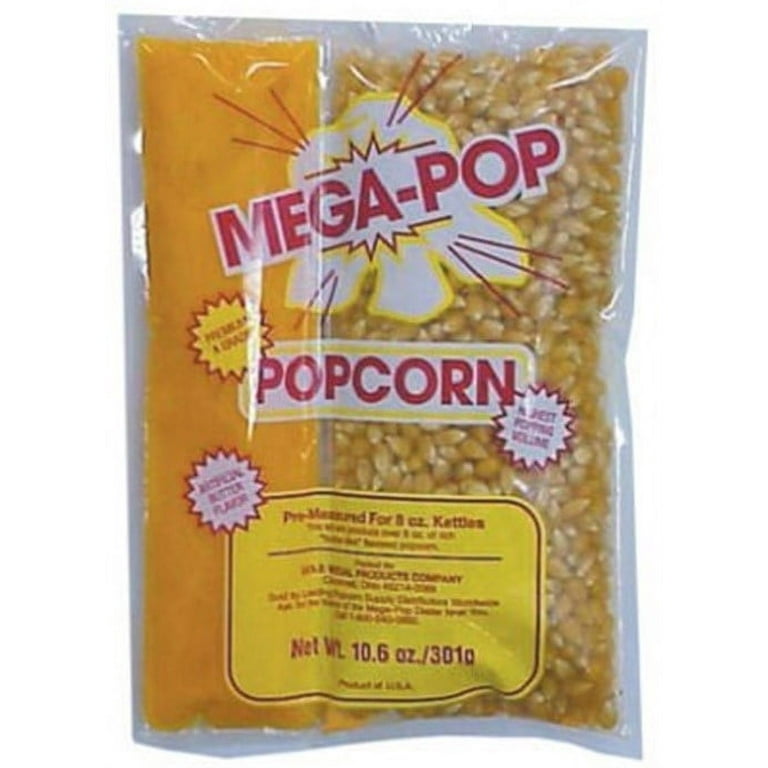  Gold Medal Mega Pop Popcorn Kit 8 oz produce Butter like  Flavored Popcorn OU Kosher (4) : Grocery & Gourmet Food