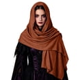thumbnail image 2 of Renaissance Halloween Shawl For Women, Hooded Cowl Scarf Accessories, Medieval Vintage Festivals Wrap Cape, 2 of 7