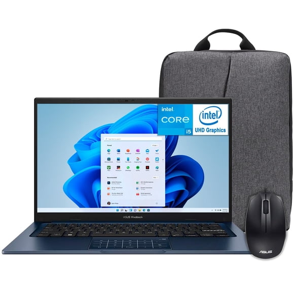 Laptop ASUS Vivobook 14 Intel Core i5 1334U 12GB SSD 512GB 14" Teclado Español Mochila Mouse Estudio y Trabajo Profesional