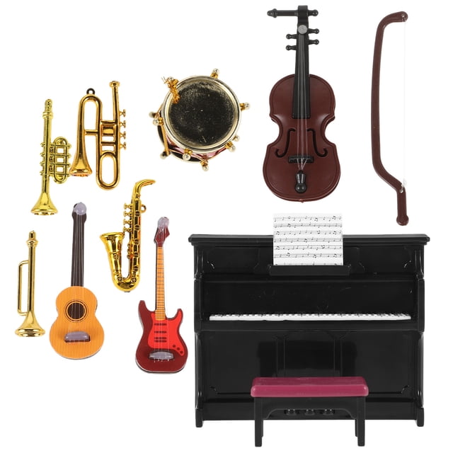 FUTUREORYY 1 Set of Miniature Harp Instrument Ornament Plastic Model Assorted Color for Music Lovers