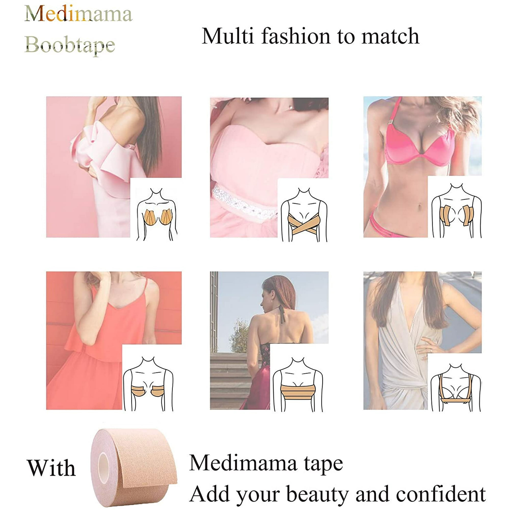 Trans Tape Boob Tape Dingbiu - Lifting Seins A-G - Tape Adhésif + Cache- Tétons Beauté Poitrine Naturelle