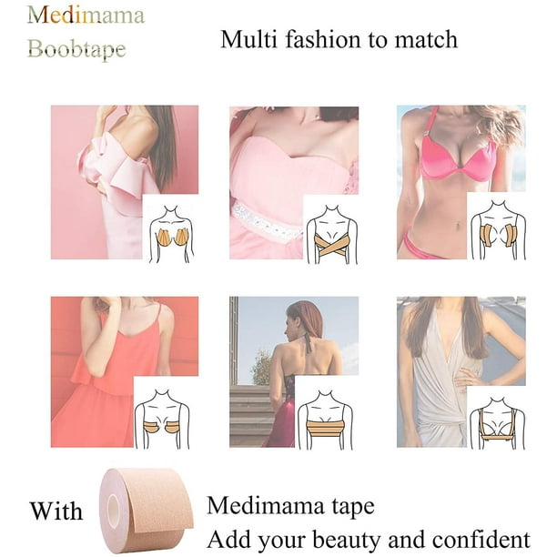 Boob Tape For Breast Lift Tape, Breathable Adhesive Boobytape With 10pcs  Reusable Nipple Covers For A-e Cup Large Breasts, Waterproof Sweatproof Bob  T