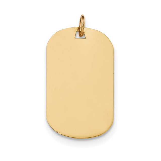 14k Yellow Gold .018 Gauge Engraveable Dog Tag Disc Necklace Pendant Charm Engravable