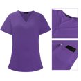 thumbnail image 3 of Ropa quirúrgica elástica de secado rápido, ropa de enfermera de hospital, traje de salón de belleza, ropa de lavado a mano con escote en V dividido, 3 of 6