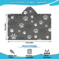 thumbnail image 2 of Grey Dog Paw Footprint Hooded Bath Towel，50"x30" for Ages 3 To 12 Kids, Quick Dry Lightweight Soft Microfiber Hood Beach Towel Cover Up for Kids, 2 of 7