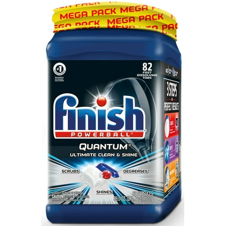 Finish Quantum 82ct, Dishwasher Detergent Tabs, Ultimate Clean & (Best Dishwasher Soap For Soft Water)