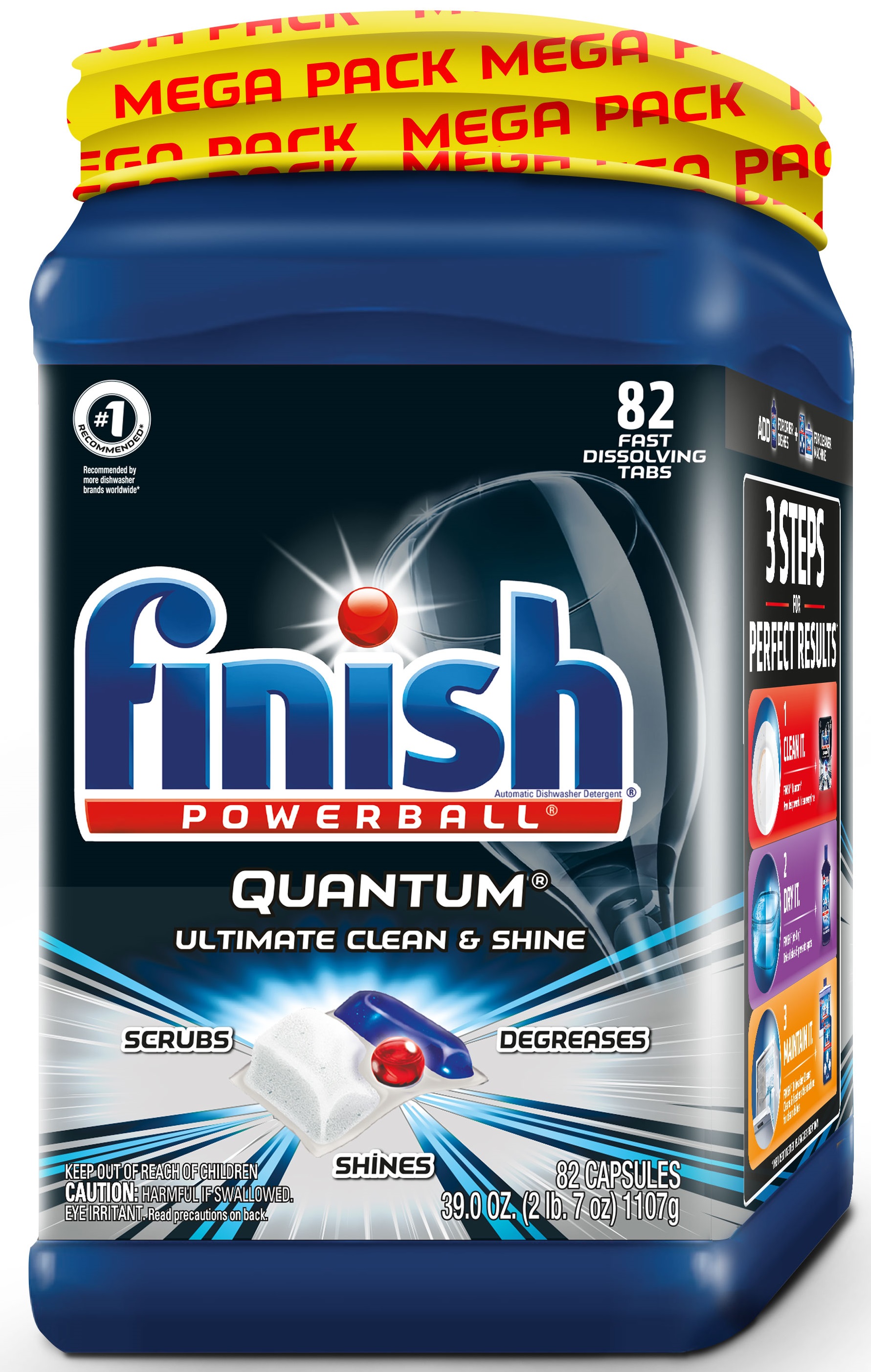 Finish Quantum Dishwasher Detergent Tabs 82 Pacs Counts ...