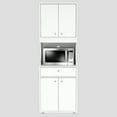 thumbnail image 4 of Inval Galley Laminate Kitchen Microwave Cabinet, Open Storage, White, 4 of 10