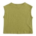 thumbnail image 3 of Chenyin Baby Toddler Boys Girls Tanks Tops Bamboo Cotton Sleeveless Tees Solid Color Vest Unisex Crewneck Summer T-Shirt for Kids 9M-7T, 3 of 7