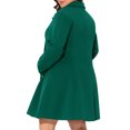 thumbnail image 3 of Agnes Orinda Women's Plus Size Coats Notch Lapel Double Breasted Winter Pea Coat Trench Coat 2X Dark Green, 3 of 5