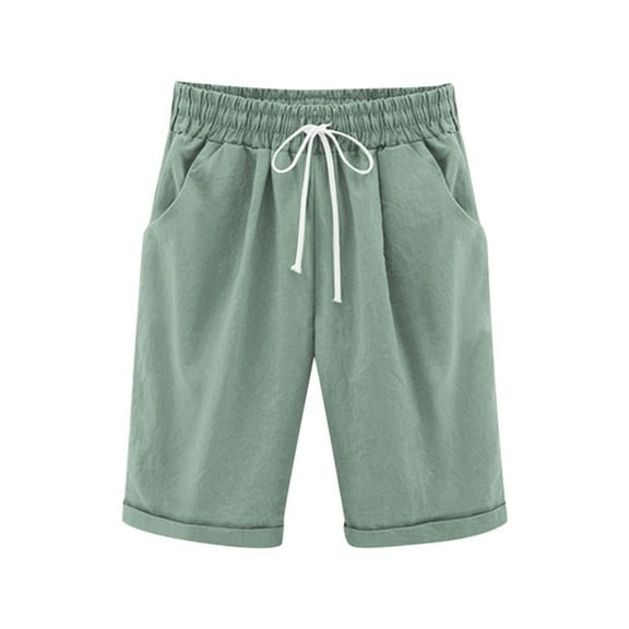 Lenpel Toddler Boys Girls' Bermuda Shorts Elastic Waist Drawstring Knee Length Casual Shorts Summer Shorts for Children