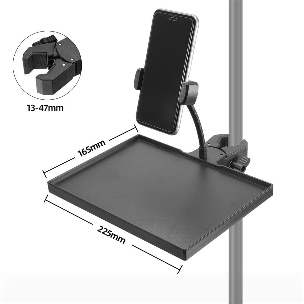 AFQH Sound Card Tray With Mobile Mobile Phone Clip for Mic Stand Live Tripod Bracket