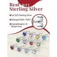 thumbnail image 7 of Silvora 925 Sterling Silver Heart Stud Earrings for Women January Birthstone Elegant Earring Birthday, Anniversary, Christmas Jewelry Gift, 7 of 7