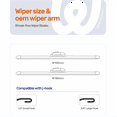 thumbnail image 4 of WOWIPER 18"+18" Premium Silicone Wiper Blades 2 Pack – Water Repellent Beam Fit J-Hook – OEM All-Season for Ford Ranger 1999-2011 and more, 4 of 10