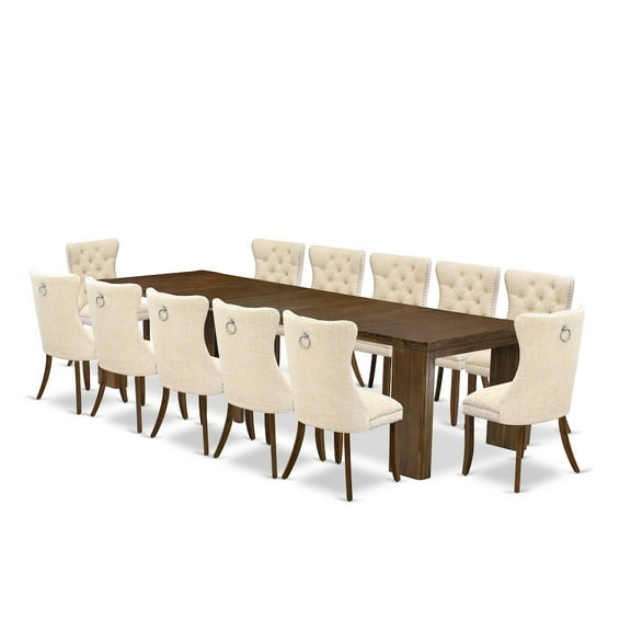 Luxe by East West Furniture 13 Pieces Extendable Dining Set Includes a Rectangle Kitchen Table