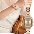 thumbnail image 4 of EXPLOJOY Quartz Square Watch for Women Fashion Simple Stainless Steel/Leather Waterproof Ladies Watch, 4 of 10