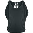 thumbnail image 2 of Camiseta con hombros descubiertos para mujer, blusa informal de algodón de manga corta, gris, XXL kenally  AP001290-23, 2 of 7