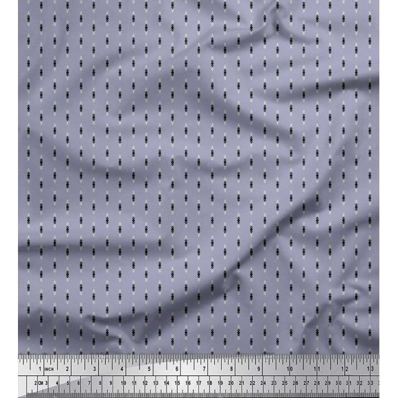 Soimoi Poly Georgette Fabric Diamond & Triangle Shirting Fabric Prints by Yard 42 Inch Wide