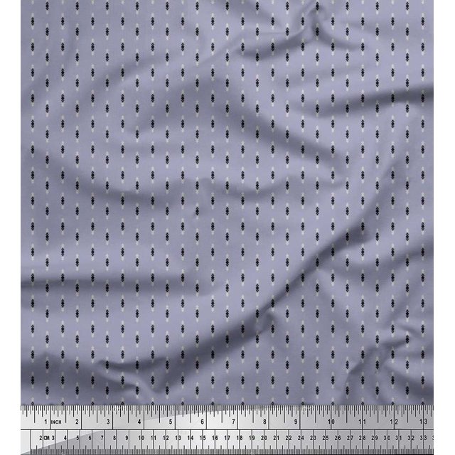 Soimoi Rayon Fabric Diamond & Triangle Shirting Print Fabric by The Yard 56 Inch Wide