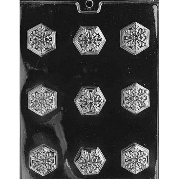 Grandmama's Goodies AO039 Christmas Snowflake Chocolate Candy Soap Mold with Exclusive Molding Instructions