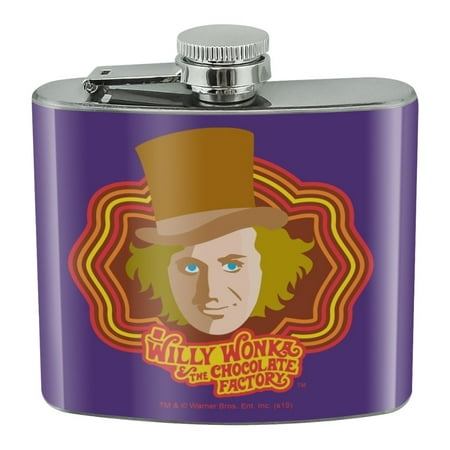 

Willy Wonka and the Chocolate Factory Willy Wonka Stainless Steel 5oz Hip Drink Kidney Flask