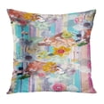 thumbnail image 1 of BOSDECO Medieval Pattern Floral Beautiful White Effect Allover Watercolour Splash Roses Vintage Hand Colour Pink PillowCase Pillow Cover 18x18 inch, 1 of 1