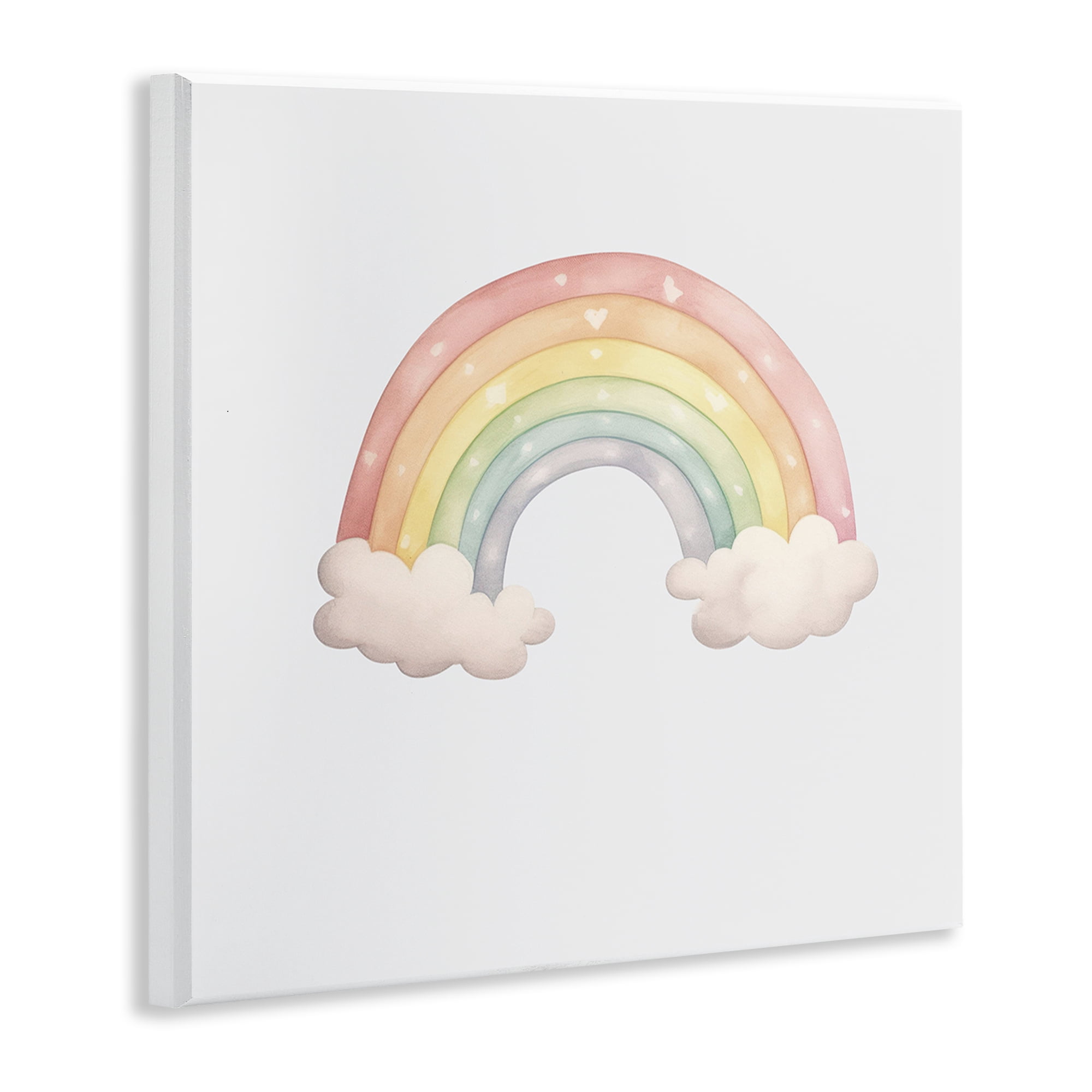 Stupell Industries Dreamy Pastel Rainbow with Clouds Wall Plaque Art, design by Karen Smith