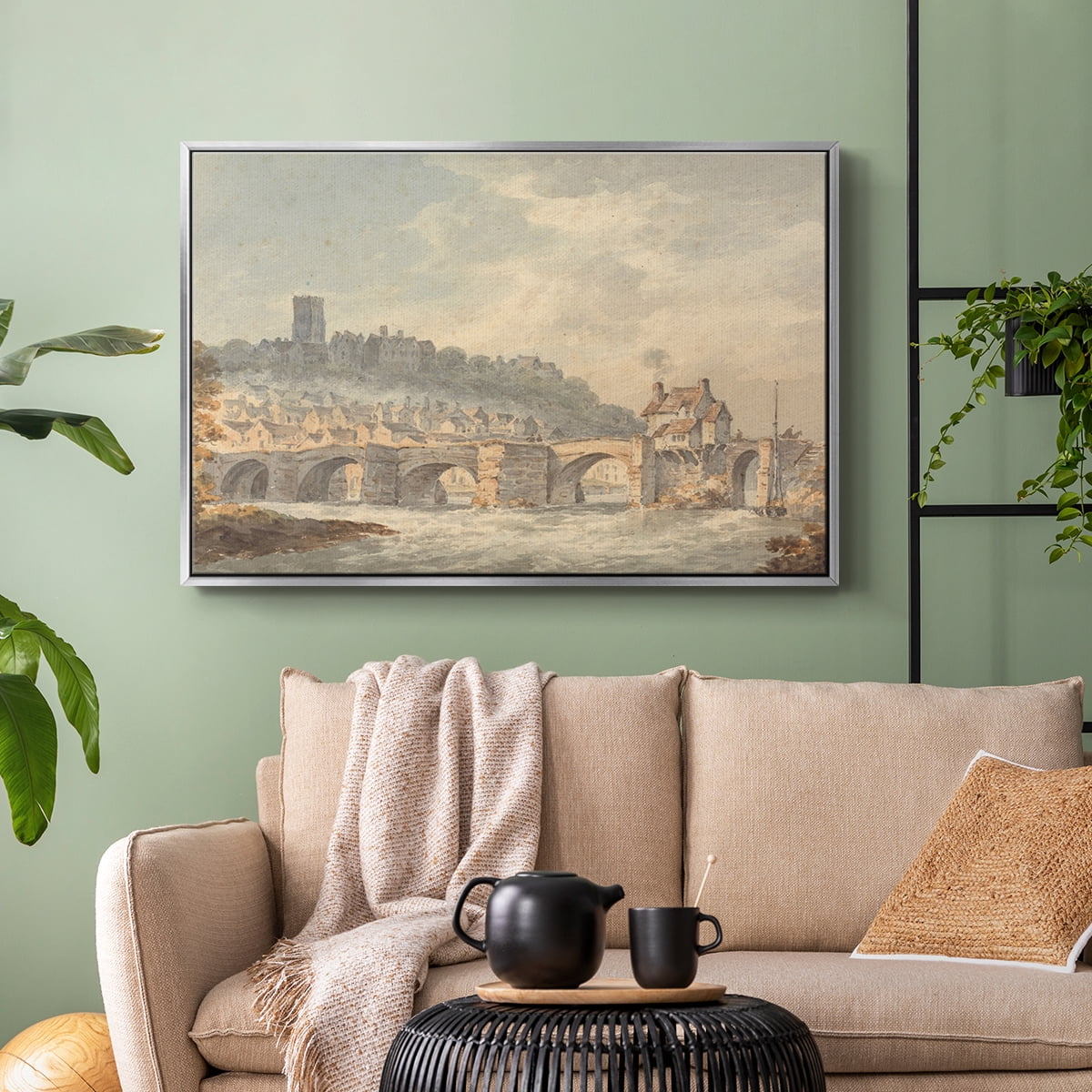 Vintage Landscape-CCCXCII By Wexford Home Framed in Silver Wood Gallery Wrapped Canvas 25 in. x 37 in.