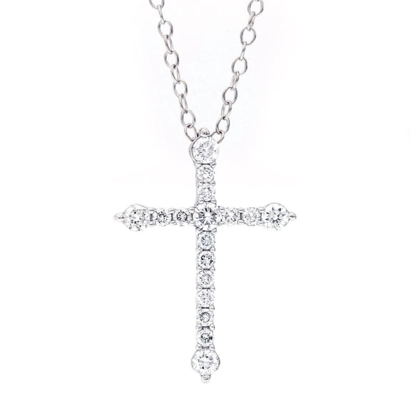 14k Gold Lab-Grown Diamond Cross Pendant Necklace (1/3Ctw, F-G Color, VS-SI Clarity) 18"