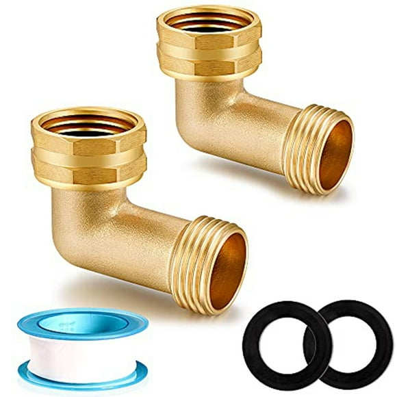 BUYISI Garden Hose Elbow Fitting 90 Degree Brass Fitting Hose Elbow For Rv Water Hose 2*90°