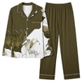 thumbnail image 1 of Puntoco Conjunto De Pijama De tops Y Pantalones Casuales De Manga Larga Con Estampado No Posicionado De Moda Informal Para Mujer (1 top + 1 Pantalón) Conjunto De Solapaxxl, 1 of 4