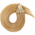 thumbnail image 2 of Aorsher Micro Ring Human Hair Extensions, Blonde Micro Link Hair Extensions, Real Human Hair Micro Loop Straight, Remy Hair Extensions Pre Bonded, 22inch 50g/100strand, 2 of 13