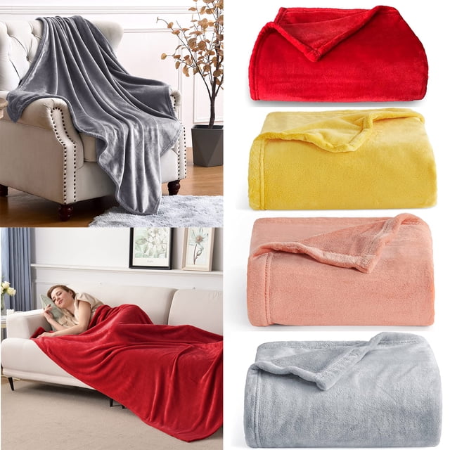 Bobasndm 2Pcs Lined Flannel Blanket, Queen Size, All Seasons, 50 x 70cm, Super Soft and Comfortable Bed or Sofa Blanket