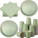 thumbnail image 2 of Vajilla desechable de Color verde salvia para fiesta, plato de papel, vaso de papel tisú, cuchillo, tenedor, cuchara, suministros para fiesta de niños, 2 of 4