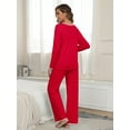 thumbnail image 3 of MINTREUS Pajamas Women's Long Sleeve Pj Set Soft 2 Piece Loungewear Sleepwear with Pockets, 3 of 5