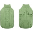thumbnail image 6 of Small Dog Pullover Sweater, Cold Weather Cable Knitwear, Classic Turtleneck Thick Warm Clothes for Chihuahua, Bulldog, Dachshund, Pug, Yorkie (Green, Small), 6 of 13