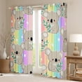 thumbnail image 2 of Homewish Preppy Child Cartoon Koala Black Out Curtains,Kawaii Gradient Rainbow Curtains Pack of 2 (42x63 Each),Cute Stars Animal Bedroom Curtains,Microfiber Bedroom Decor, 2 of 6
