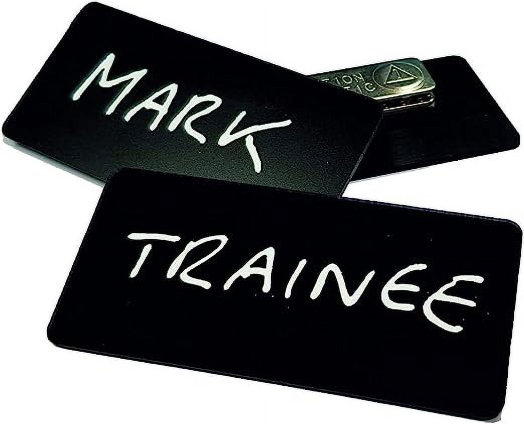 My Badge Design, 1"in x 3"in Chalkboard Name Badge Kit with Magnet Back, 25 pack