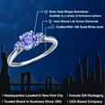 thumbnail image 2 of Gem Stone King 10K White Gold Blue Tanzanite 3-Stone Ring for Women | 1.20 Cttw | Round 6MM | Gemstone December Birthstone | Size 6, 2 of 6