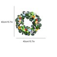 thumbnail image 3 of Corona de huevos de Pascua para la puerta de entrada | Guirnalda decorativa de primavera de plástico verde de 15.75 pulgadas | Tapices de pared tejidos a mano inspirados en la naturaleza |, 3 of 6