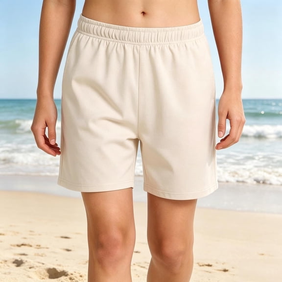 DAETIROS Girls Quick Dry Athletic Shorts Breathable Elastic Waist Casual School Uniform White Summer Bottoms,