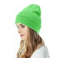 thumbnail image 2 of Yoodem Beanie Unisex Knitted Hat Autumn and Winter Couple Simple Pullover Hat Green One Size, 2 of 8