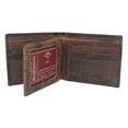 thumbnail image 3 of Distressed Vintage Leather Patriot American Flag Wallet -GOD BLESS AMERICA RFID Blocking Leather US Flag Men's Bifold Western Style Wallet Brown, 3 of 6