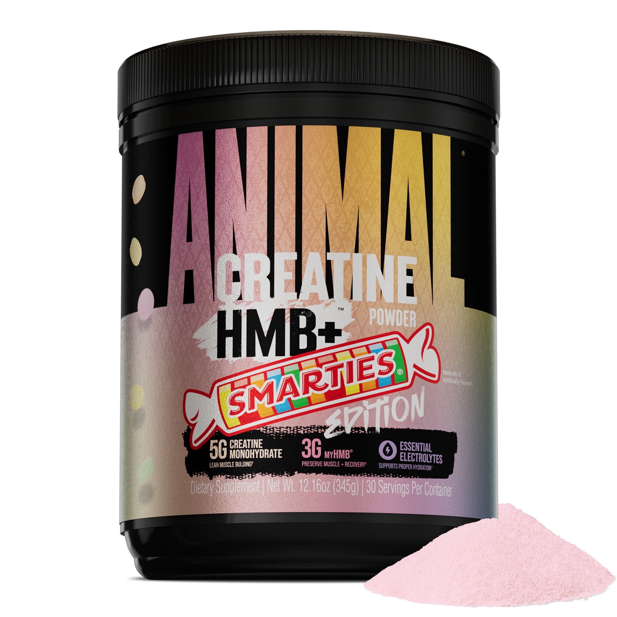 Animal Creatine HMB Powder – 5g Creatine + 3g myHMB with Electrolytes for Lean Muscle, Recovery & Daily Energy – Smarties Flavor, 30 Servings
