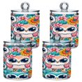 thumbnail image 7 of Ryvnso 2 Pack Qtip Holder Organizer Cute Owl and Floral Bathroom Cotton Swabs Cans Storage Canister, 7 of 7