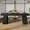 Black, variant on Finmind 55.1" W Modern Conference Table: Professional Meeting Desk with Thick Tabletop and Double Trapezoidal Legs, Designed for 4-6 People, Black
