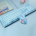 thumbnail image 7 of Gaming Keyboard and Mouse,Retro Steampunk Vintage Typewriter-Style Mechanical Keyboard with White LED Backlit,104-Key Anti-Ghosting Blue Switch Keyboard for Mac/Win/PC (Blue), 7 of 7