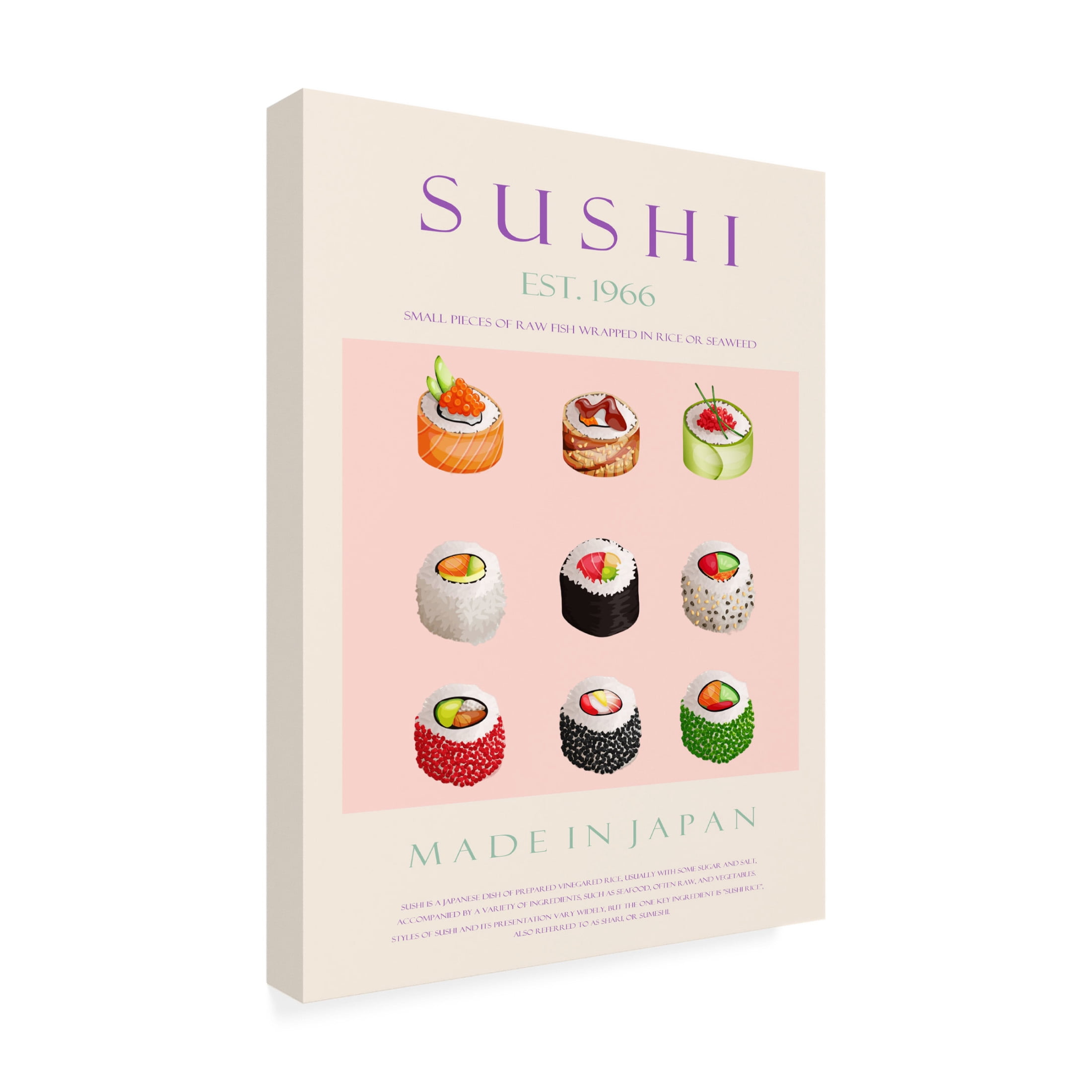 Trademark Fine Art Rikke Londager Boisen Sushi Est. 1966 Canvas Wall Art