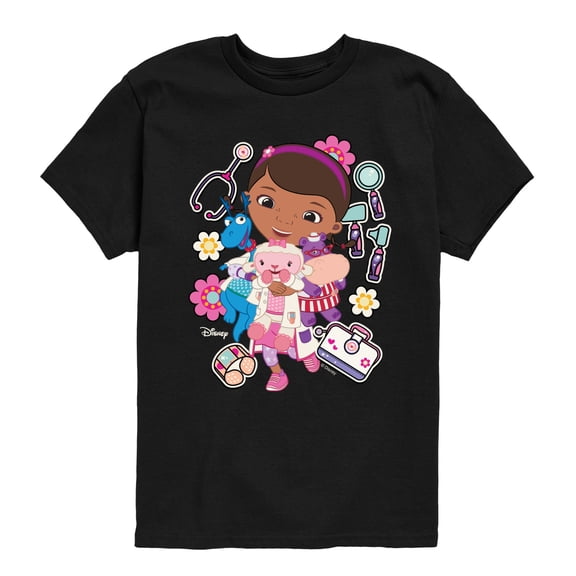 Doc Mcstuffins -Stickers - Youth Boys Short Sleeve Graphic T-Shirt