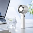 thumbnail image 6 of Handheld High Speed Portable Fan Rechargeable Usb Cooling Personal Fan with Desktop Stand 3 Speed Settings for Outdoor Travel Home Office Use White 1 Pack, 6 of 7